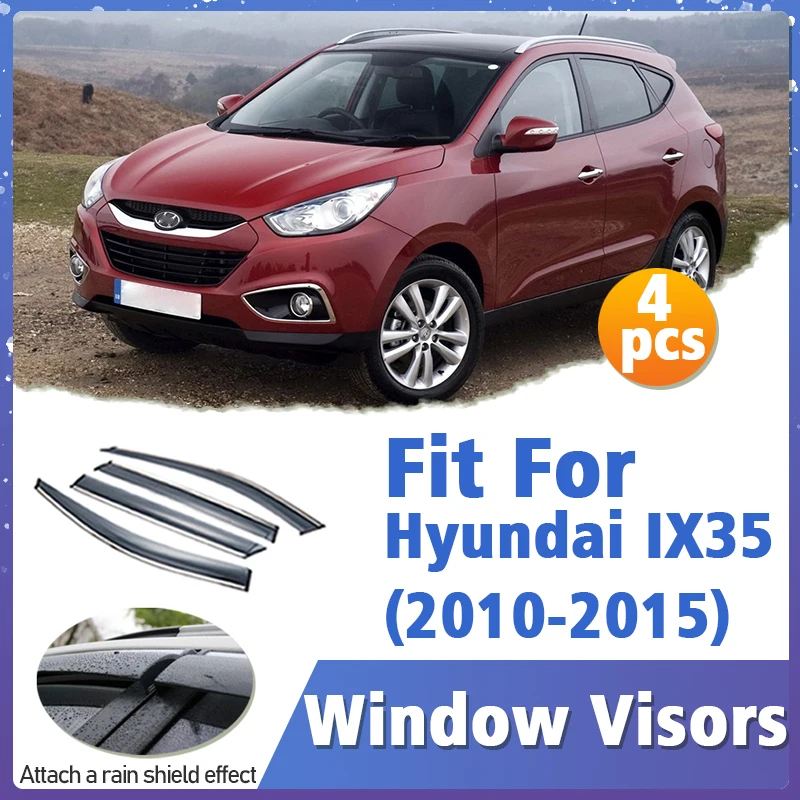 

Window Visor Guard for Hyundai IX35 2010-2015 Vent Cover Trim Awnings Shelters Protection Sun Rain Deflector Auto Accessories