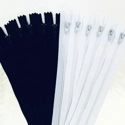 Rollo de nailon blanco y negro con cremallera, 10, 15-60cm, Sastre, alcantarillado, artesanía, FGDQRS