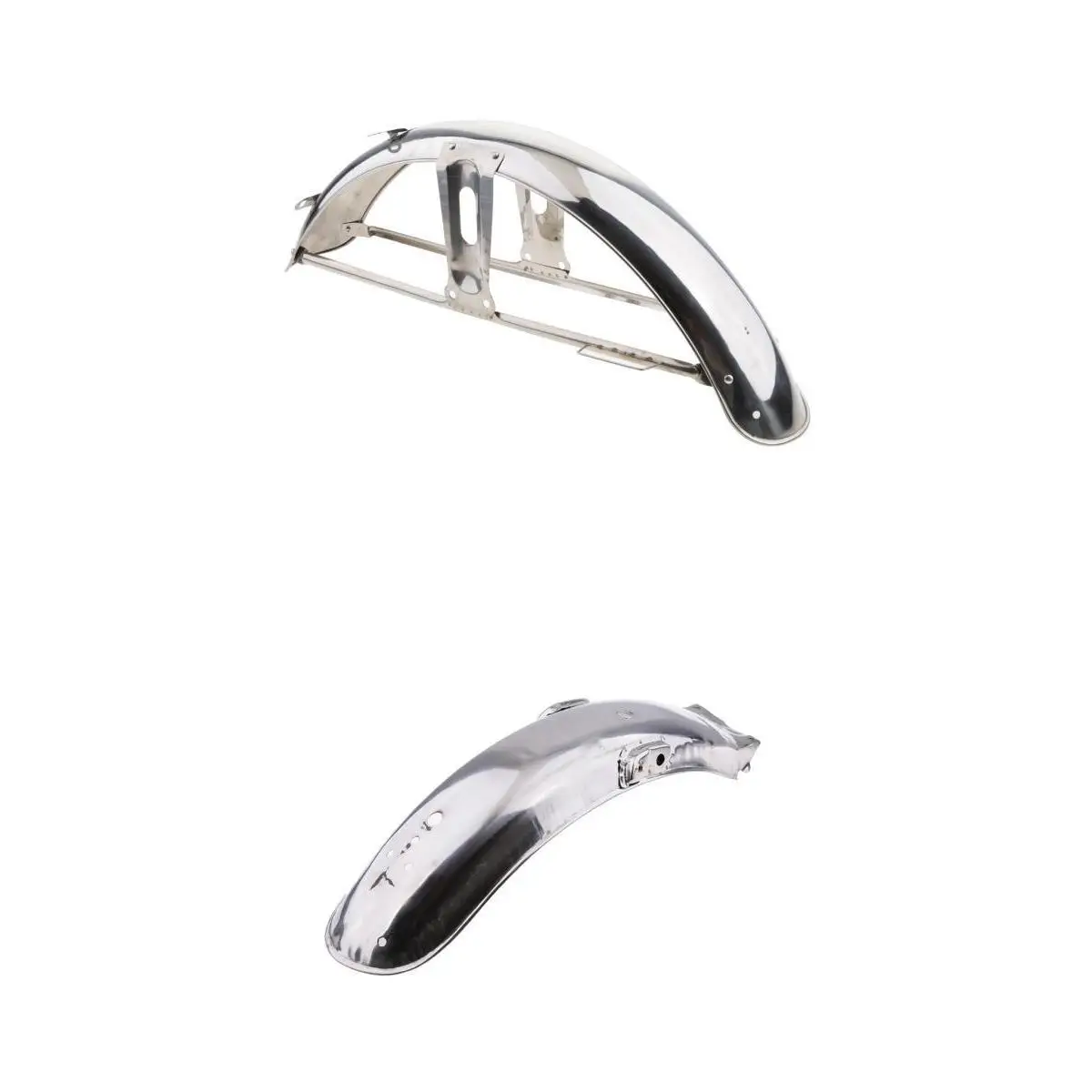 2pcs 58cm Front + 55cm Rear Back Splash Guard Mud Flap for Honda CG 125 - Stainless Steel