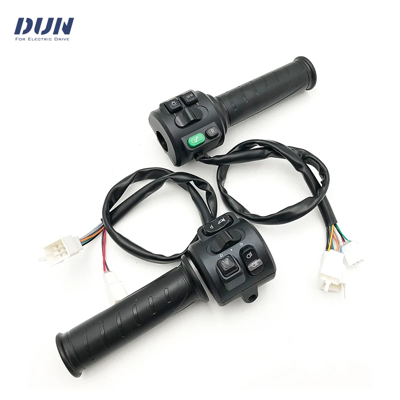 Hall Type Twist Throttle Accelerator with Three Speed/Reverse/Parking/Horn/Light Functions For E-Scooter Moped