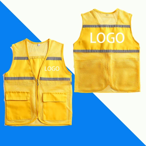 Imagen 2 del producto Chaleco de voluntario publicitario de malla transpirable para primavera y verano, ropa de trabajo informal con logotipo personalizado para mujeres y hombres