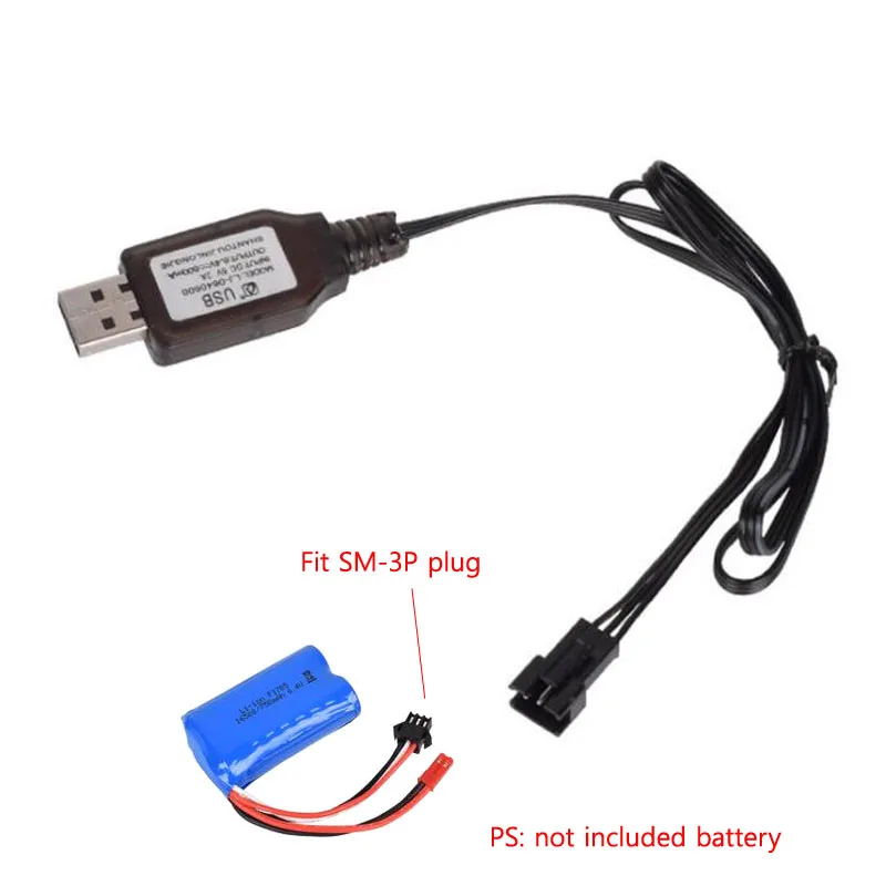 Banggood 6.4V/7.4V 600mA USB SM-3P plug Charger with charge lamp For Plane Car Toy remote control NiMH NiCD RC Battery charger