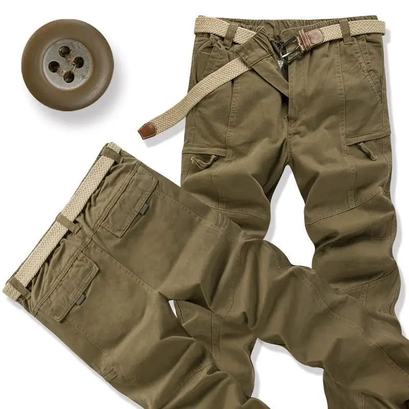 Men's Cargo Pants Cotton Mens Tactical Pants Ripstop Cargo Work Pants with 6 Pockets Breathable Hiking Construction