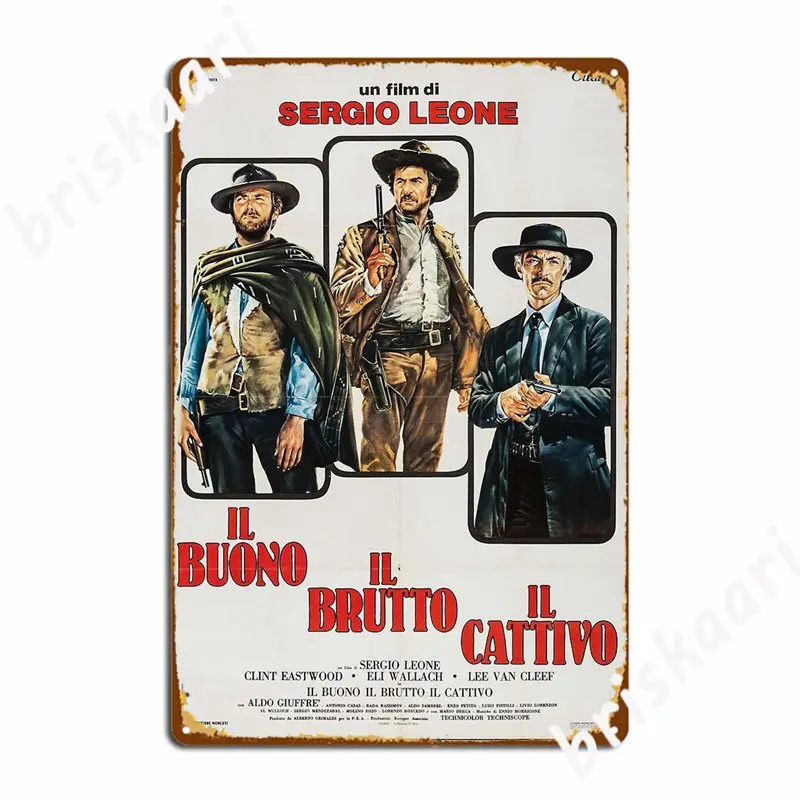 The Good, The Bad And The Ugly Italian Movie Poster Metal Signs Wall Decor Retro Wall Mural Party Tin sign Posters