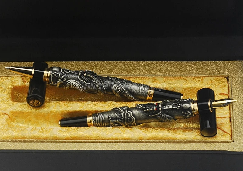 jinhao-business-gray-fountain-pen-rollerball-pen-oriental-dragon-series-heavy-pen-iridium-fine-nib-gray-w-gift-box-set