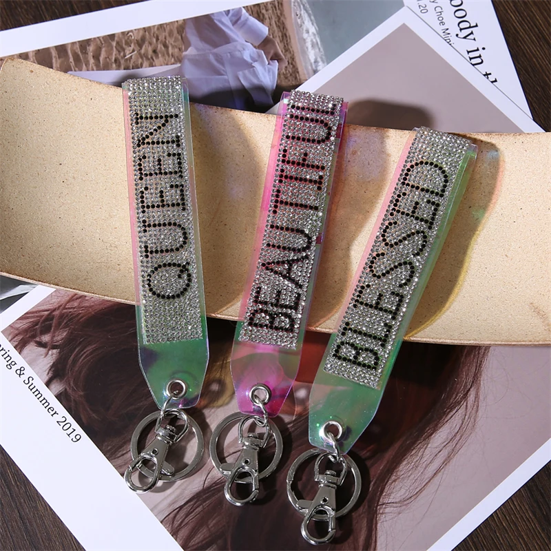 WeSparking Shiny Bling Diamond Wrist Strap Keychain Fashion Bag Outdoors Accessories For Women Teens Free Shipping Item