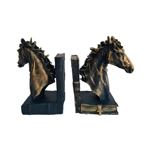 Berna Design Horse Book Support for Bookcase Book Holder Support, Horse Motif Bookcase Regulator