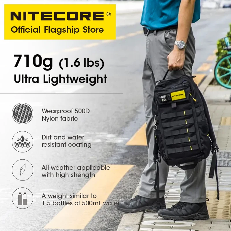 Nitecore BP18 18L Waterproof Travel Backpack Multi-purpose Commuter Trekking Fishing Sport Military Tactical Backpack 500D Nylon