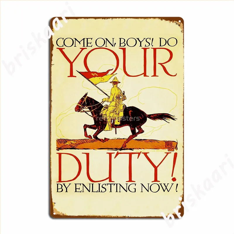 Come On Boys Do Your Duty Metal Plaque Poster Pub Garage Create Club Party Painting Décor Tin Sign Posters