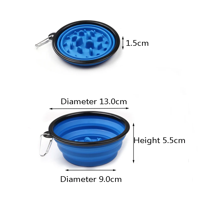 Foldable Silicone Pet Bowls for Small Medium Large Dogs Travel Puppy Dog Bowl Slow Eater Accessories comedero perro 350/1000ML