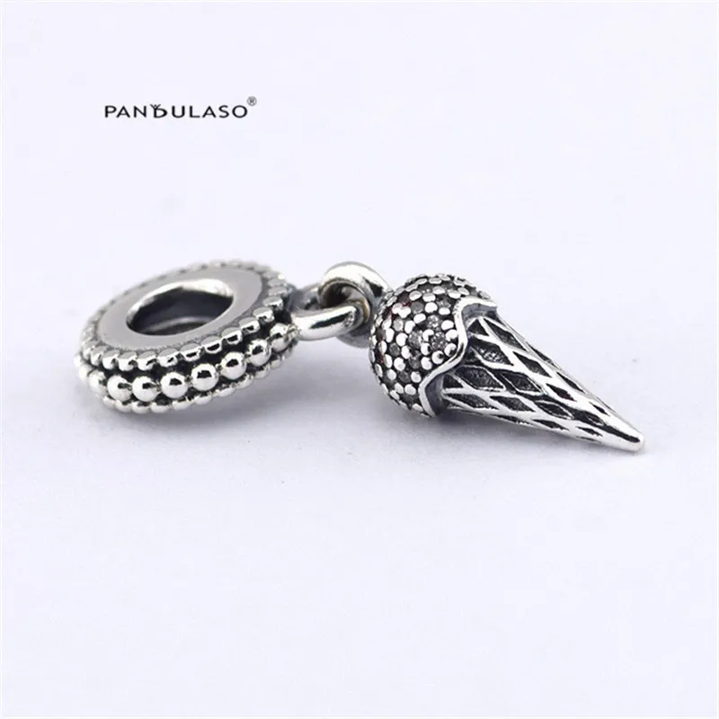 Woman DIY Beads Ice Cream Charms Fits Snake Chain Bracelets Sterling Silver Jewelry Beads For Jewelry Making