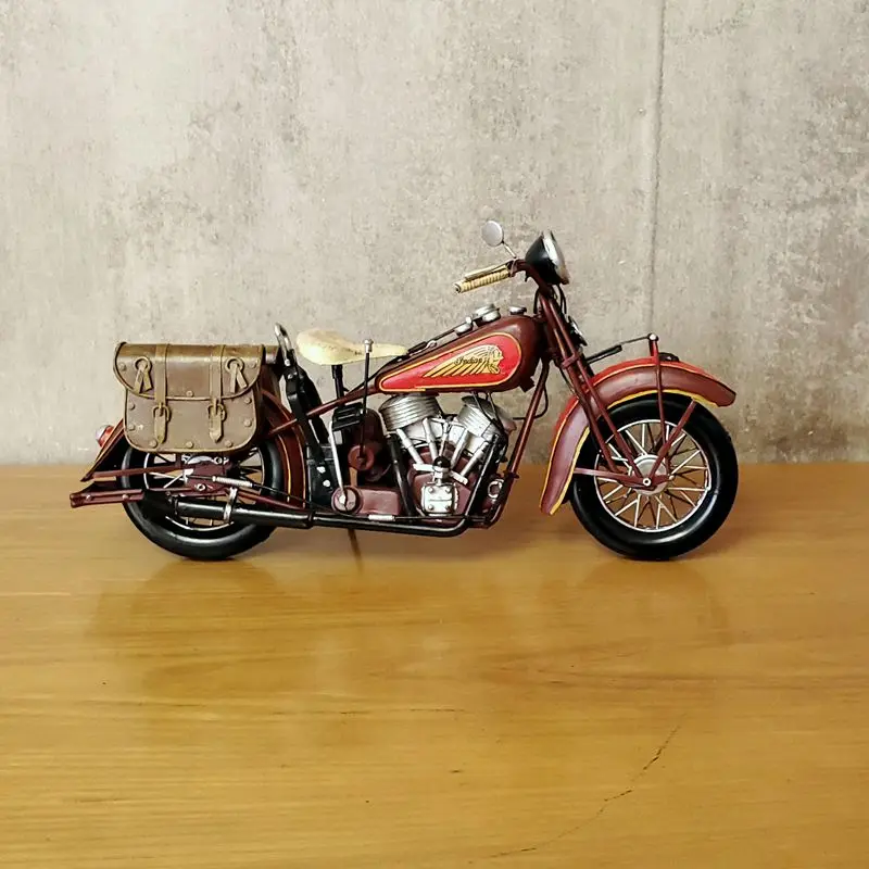 

Model Motorcycle Modelcar Ironwork Retro Crafts Handmade Vintage Collection Handicraft Decorations Gifts Retro Nostalgic