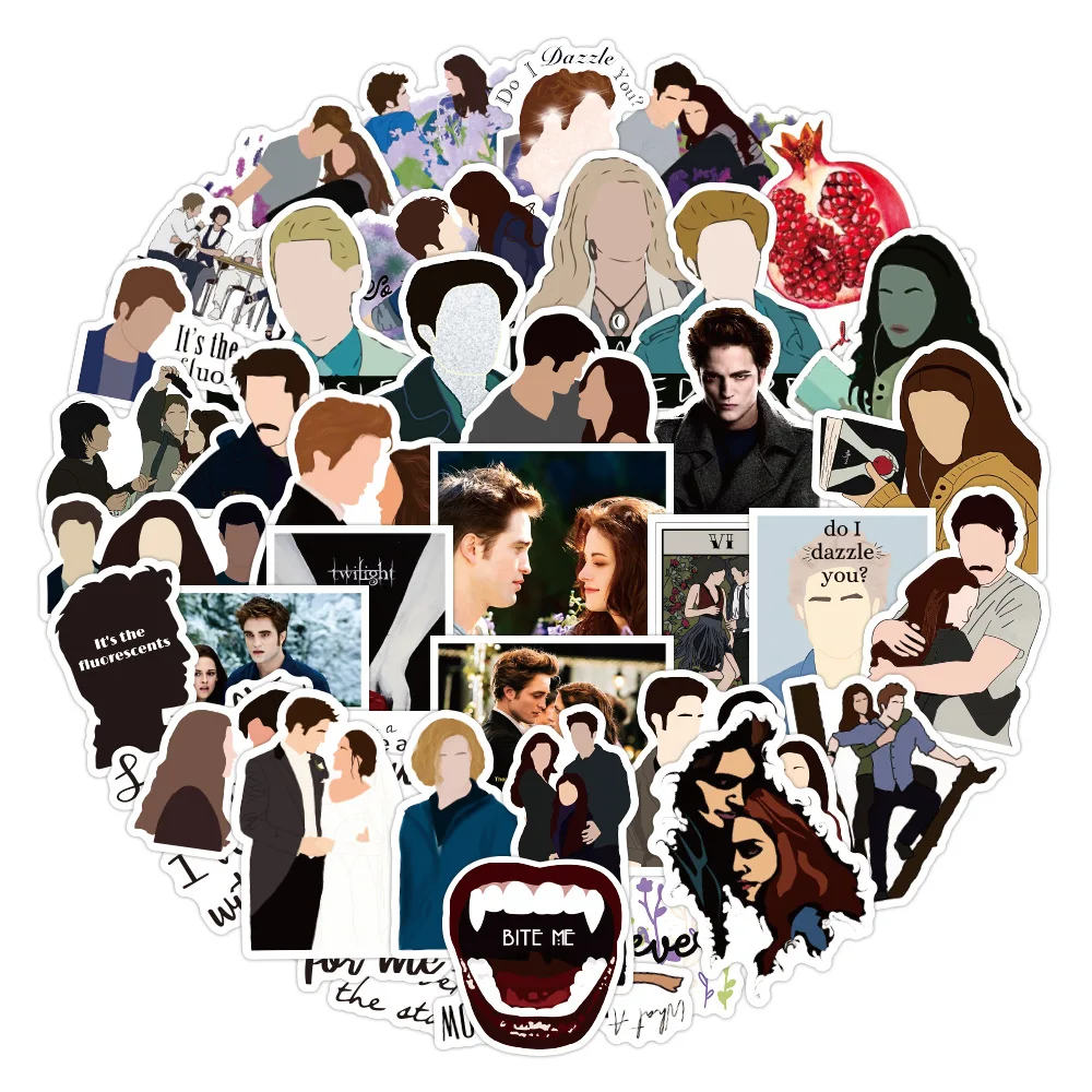 10/30/50PCS The Twilight Saga Movie Stickers Laptop Travel Luggage Phone Guitar Fridge Car Classic Toy Decal Sticker for Kids