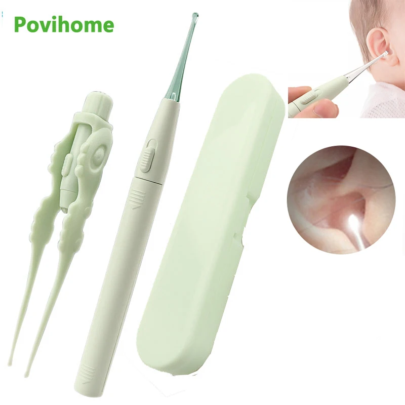 

1Set Baby Kids Portable LED Light Earpick Ear Cleaner Set Earwax Remover Ear Curette Ear Spoon Hygiene Ear Cleaning Tool C1971