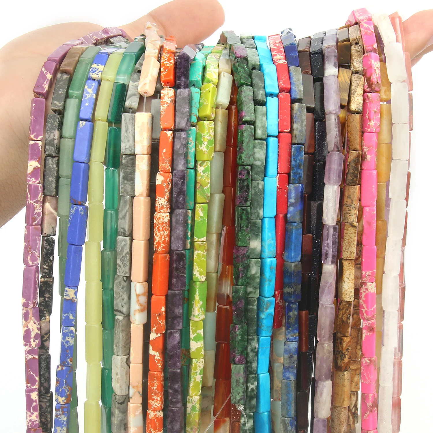 Hurtownie Cylinder koraliki naturalne tygrysie oko Jades prostokąt koraliki 4x13mm wyśrodkowane wiercone rury koraliki do do samodzielnego robienia biżuterii 15