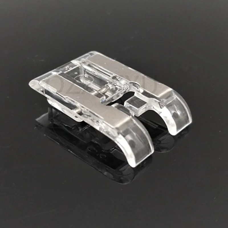 Calcador de ponto de cetim transparente, 5mm, para todos os acessórios domésticos de máquina de costura de haste baixa, 7yj313