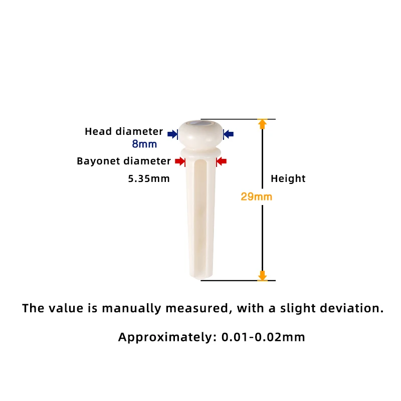 Woison    Bovine bone bleached and primary colors Acoustic guitar bridge pins，a set of 6 pieces.  Guitar  Fixed string nail