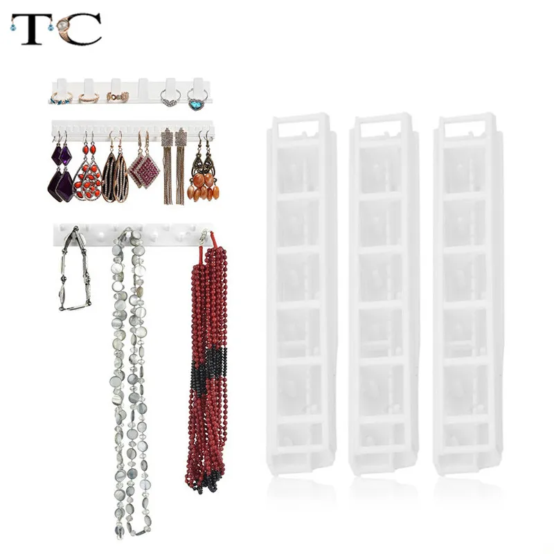 

9Pcs/Lot Wall Hanging Shelf Jewelry Necklace Rings Earrings Keys Display Stand Rack Holder Organizer