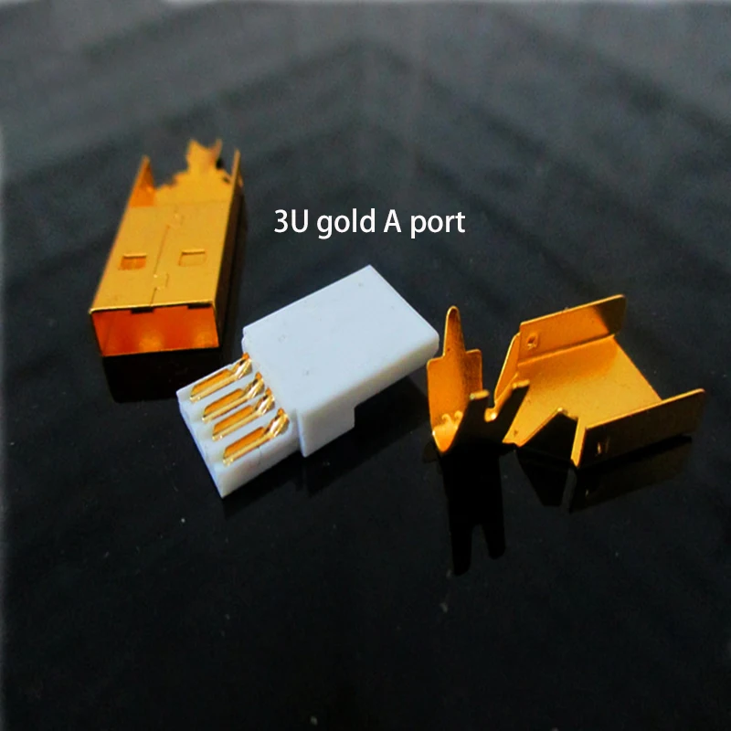 3u banhado a ouro tipo a tipo b usb a usb b conector jack cauda soquete conector porta soquete áudio diy acessórios