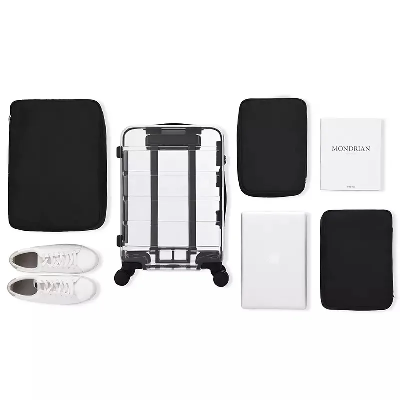 New Latest Luxury Transparent Suitcase Fashion Brand Rolling Luggage Boarding Trolley Case Men/Women Carry On Luggage Travel Box