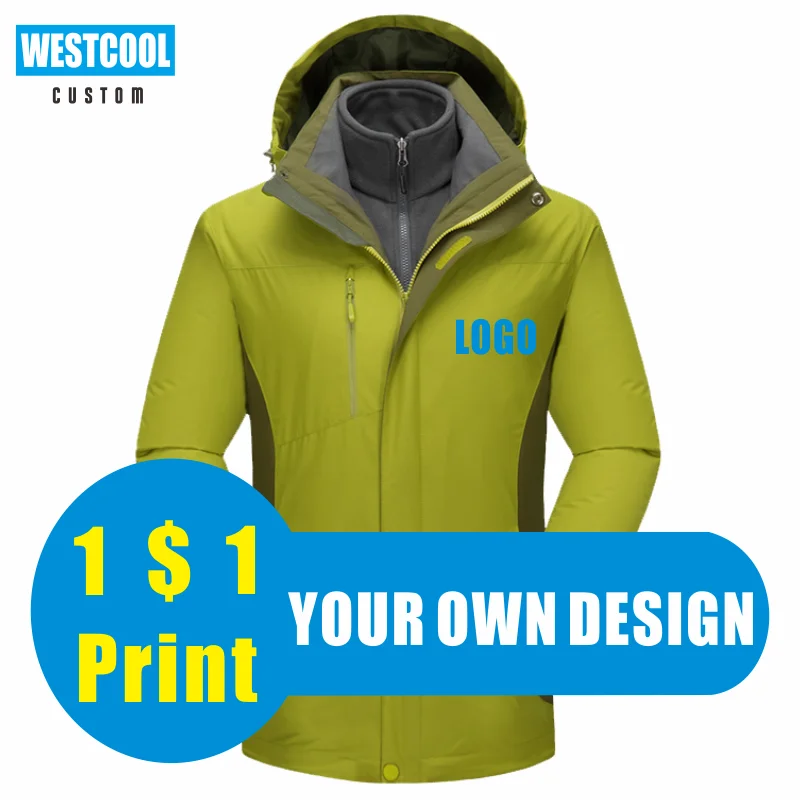 

Jacket Outdoor Custom Logo Thick Tindproof Jacket Tops Customized Pictures Autumn Winter Embroidery Men Clothing WESTCOOL