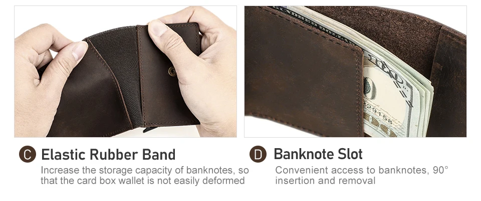 Hiram RFID-Kartenhalter-Geldbörse für Herren, Kreditkartenetui, Geldbörse, Business, Unisex, echtes Leder, Karteninhaber, Aluminiumbox – Detail 12