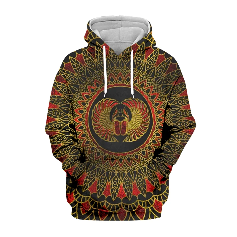 

Men retro ancient egypt horus god print 3D india native Hoodies unisex vintage Sweatshirt zipper pullover tracksuit -1