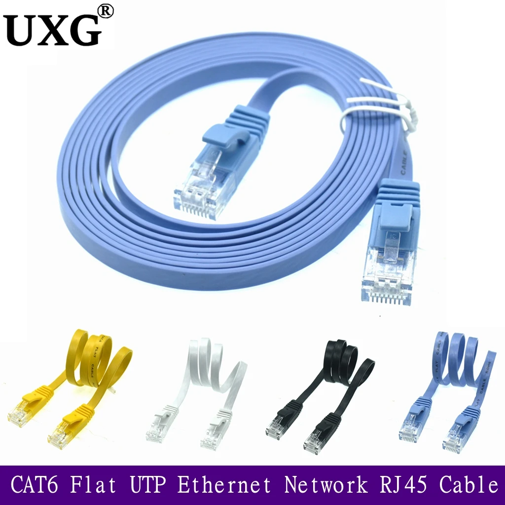 20cm 50cm 1m 3ft krótki kabel CAT6 Płaski kabel sieciowy UTP Ethernet RJ45 Patch LAN kabel czarny biały niebieski kolor 5m 10m 20m 30m