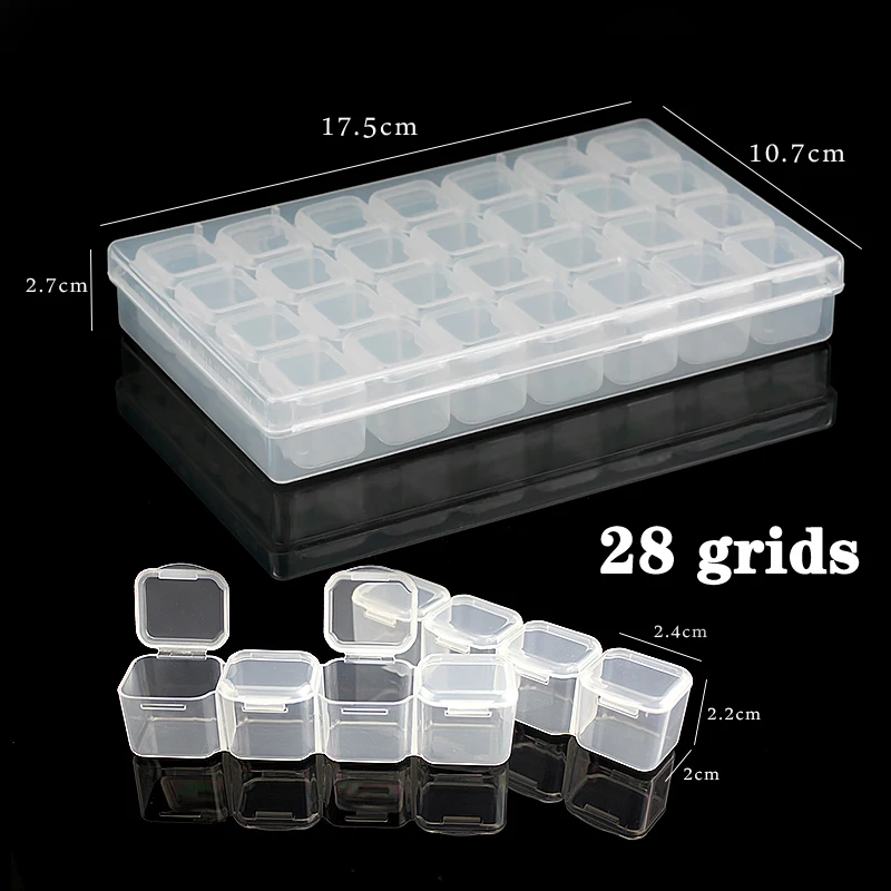 Plastic Sieradendoos 10/15/24 Compartiment Slot Organizer Opslag Kralen Container Verstelbare Sieraden Opbergdoos Rechthoek Case - afbeelding 1
