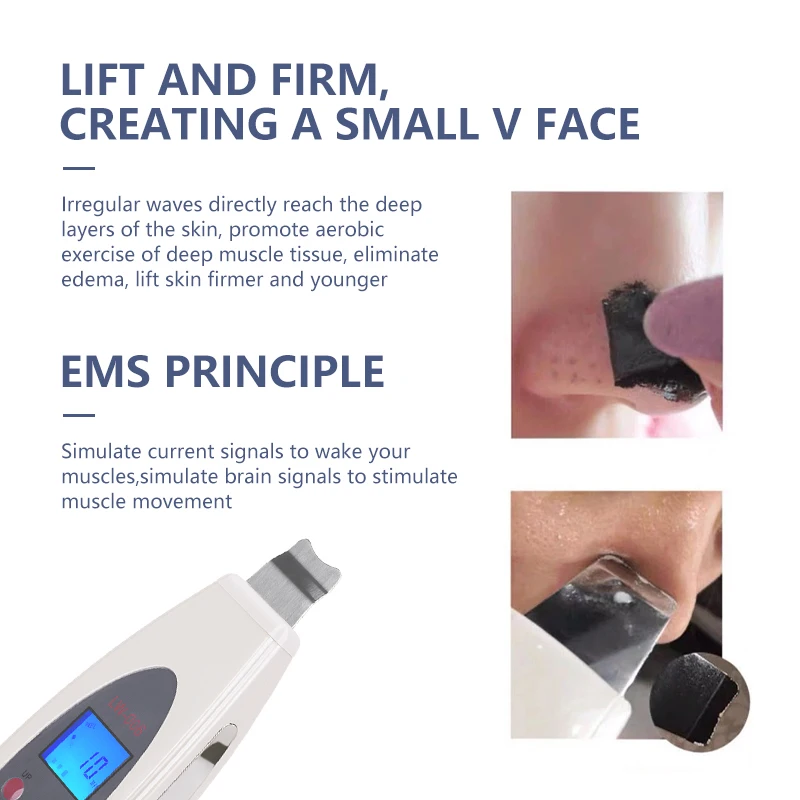 جهاز تنظيف البشرة بالموجات فوق الصوتية ، جهاز تنظيف عميق لإزالة حب الشباب ، تقشير الرؤوس السوداء ، التدليك والرفع ، lw006