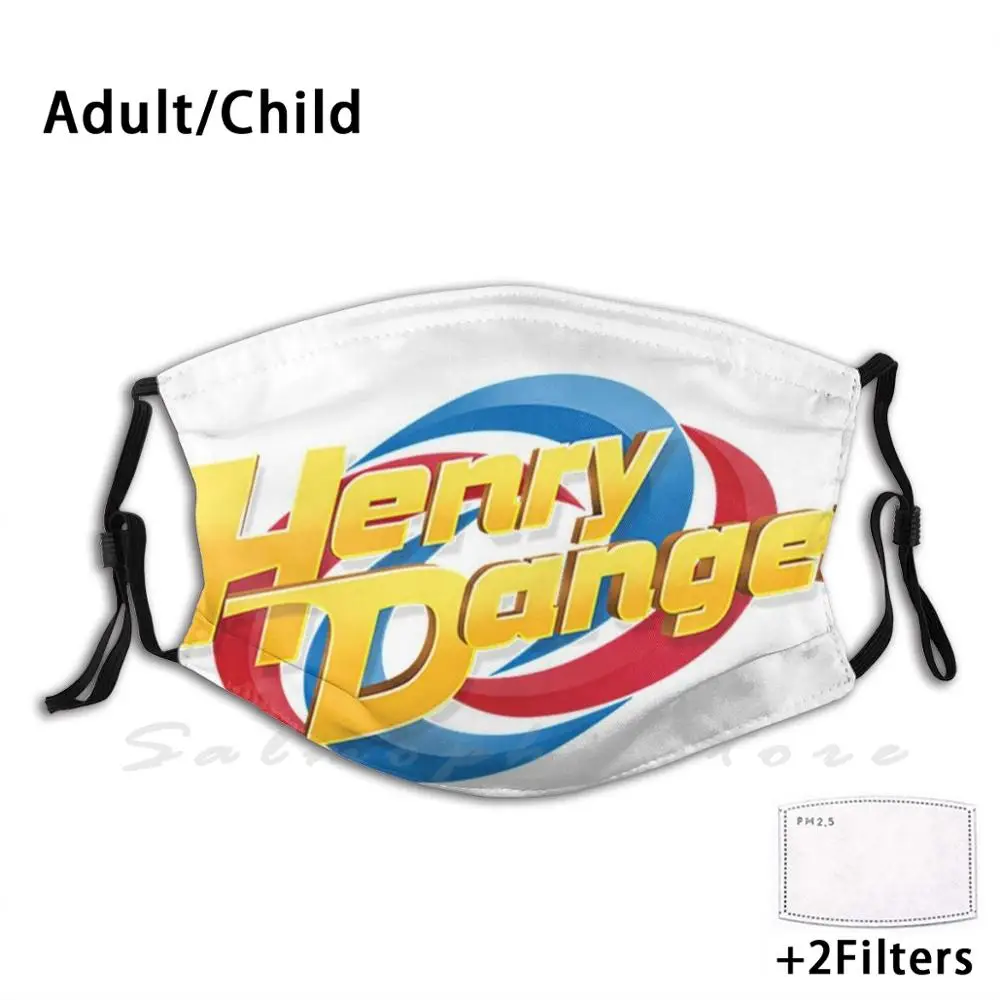 Henry Danger Fun Products : ) Funny Print Reusable Pm2.5 Filter Face Mask Henry Danger Fun Cartoon Netflix Blue Red Loren Gray