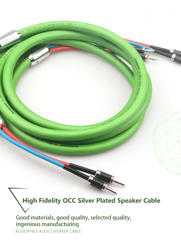 Cable de altavoz amplificador de línea central de altavoz chapado en plata hifi SP-6008Ag OCC cable de audio AV