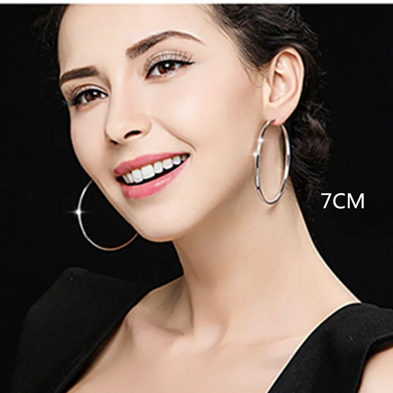 925 Sterling Silver Earrings Hoop Earrings Big Earrings Earrings for Women  Platinum plated Ear Rings