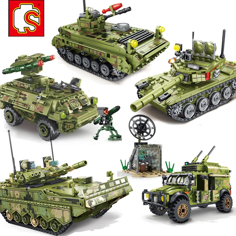 

Sembo Military vehicles model kit swat team tank plane Aircraft Soldiers minifig building blocks DIY brick kids toys World war 2