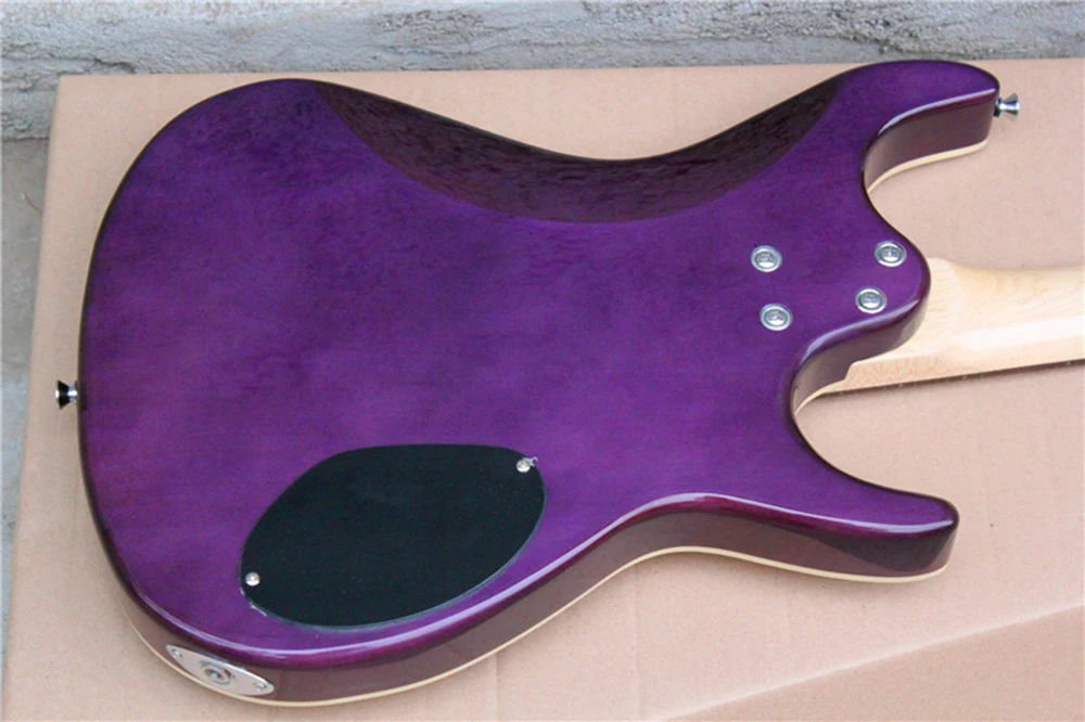 Left handed Purple Electric Guitar with Quilted Maple Veneer,Rosewood Fretboard,Acrylic Pickguard,,Customizable