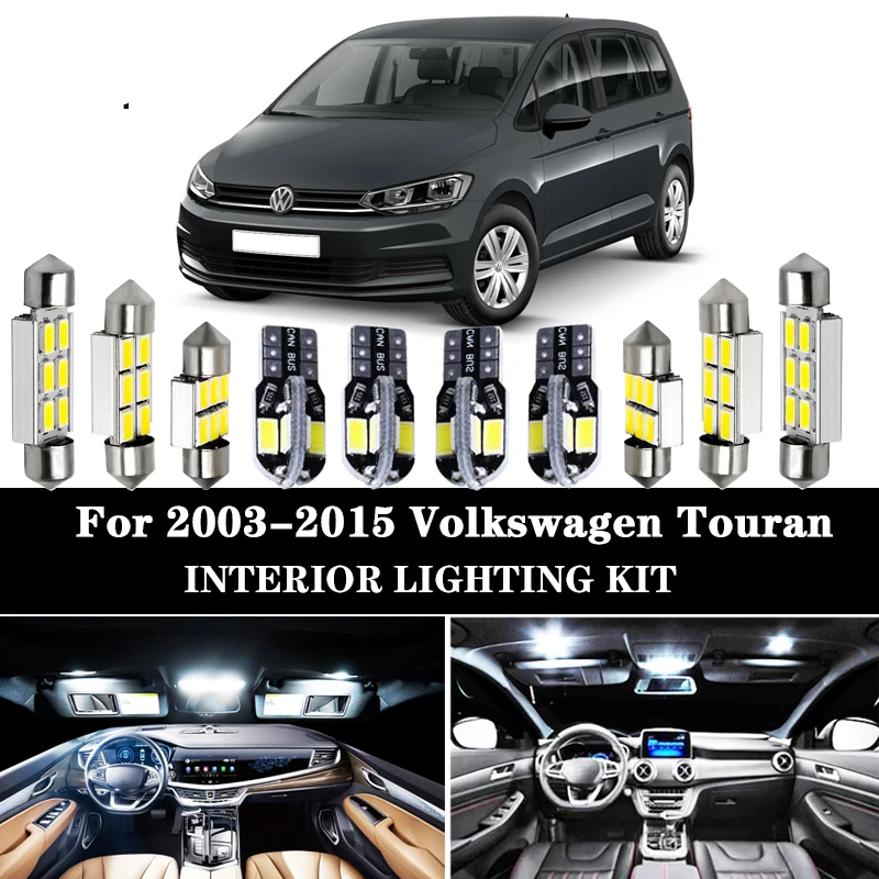 

Pure white Canbus Error Free LED Interior dome map Lights bulbs Kit for 2003-2015 Volkswagen for VW Touran 1T1 1T2 1T3