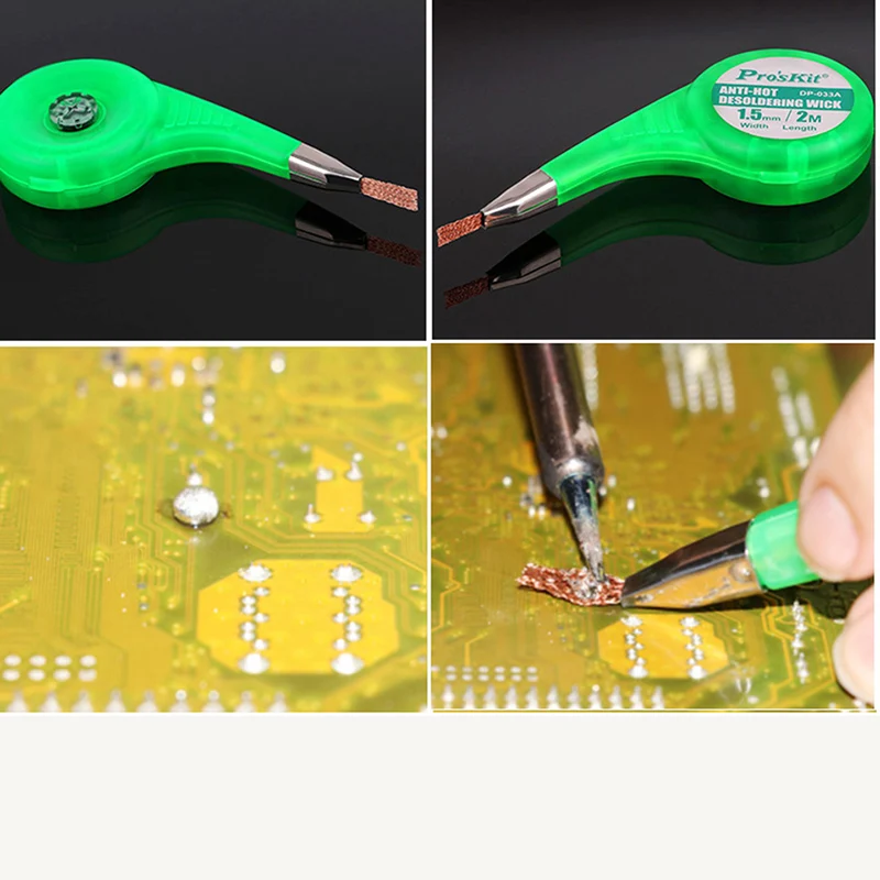 Proskit Anti-hot Desoldering Wick Wire Mesh Accurate Control Sucker Braid Desoldering Repair Tool For Soldering Solder Remover