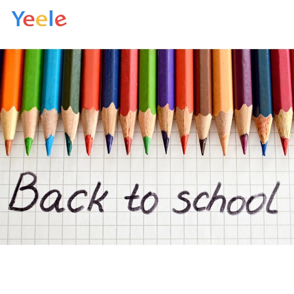 Yeele Back To School Photophone Colorful Pencil Pen Blackboard Background Students Portrait Photographic Backdrops Photo Studio