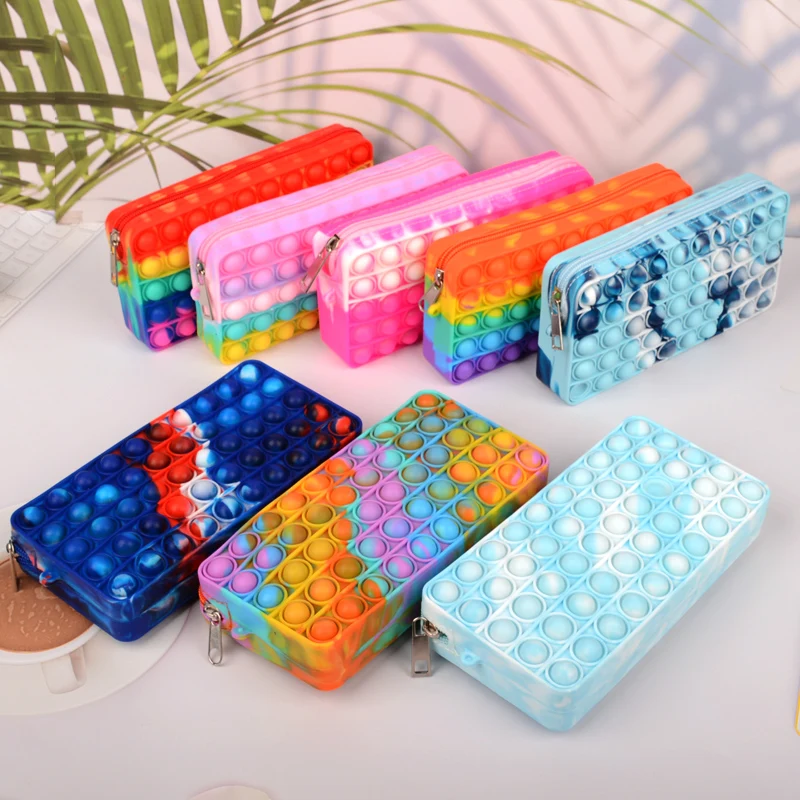 Pop jego piórniki Bubble Estuche rozpakuj Estuches Escolares Pop ładny ołówek Box torba Kawaii piórnik szkolne Funda