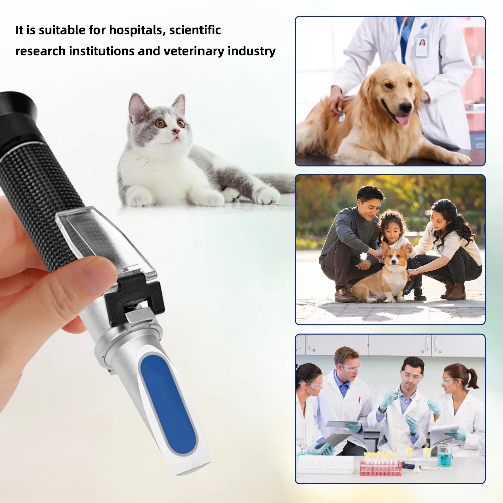 Yieryi Cats Dogs Urine Refractometer Professional Pet Protein Hemoglobin Specific Gravity Meter Veterinary Medical Tools ATC