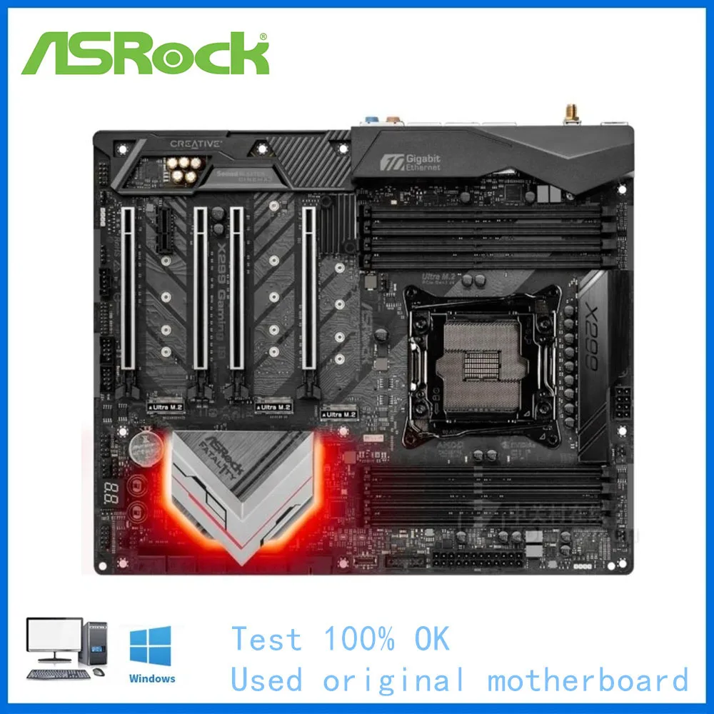 

Материнская плата для ASRock X299 Gaming i9 LGA 2066 для Intel X299 б/у материнская плата M.2 NVMe SATA3 PCI-E X16 3,0