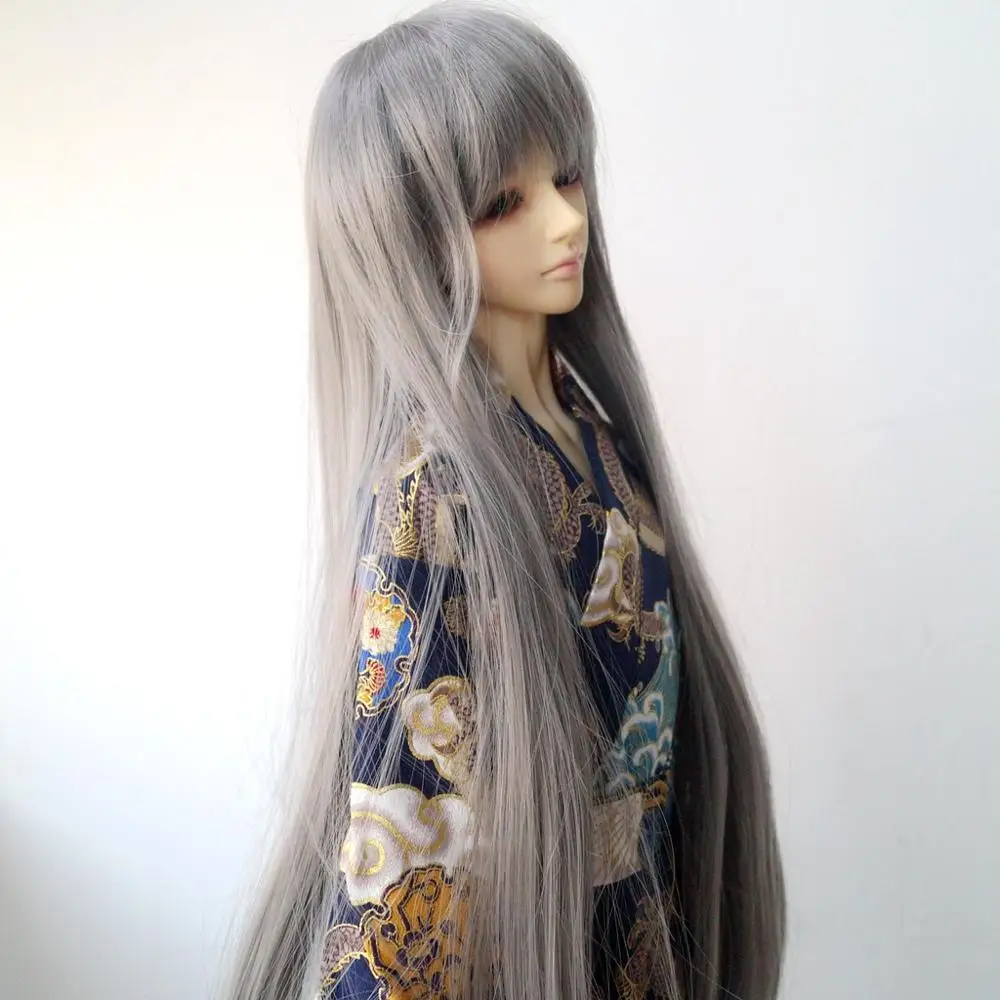 Grey BJD 1/3 Long Wig For 24