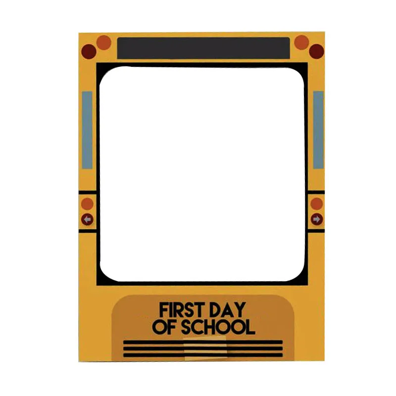 

Back to shcool Photo Booth Props School Bus Paper Photo Frame for Firsy Day Of School Party Supplies