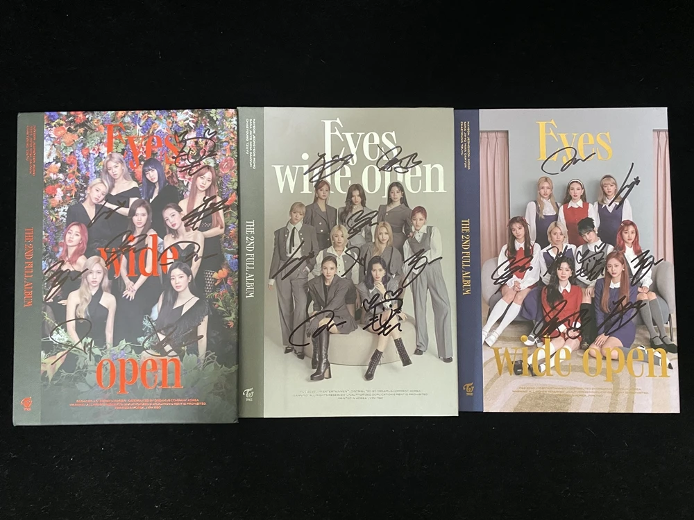 signed TWICE autographed 2nd album EYES WIDE OPEN CD+photobook K