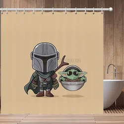 Disney Baby Yoda Star Wars zasłona prysznicowa wodoodporny ekran poliestrowy Cartoon zasłony do łazienki luksusowe wyposażenie domu