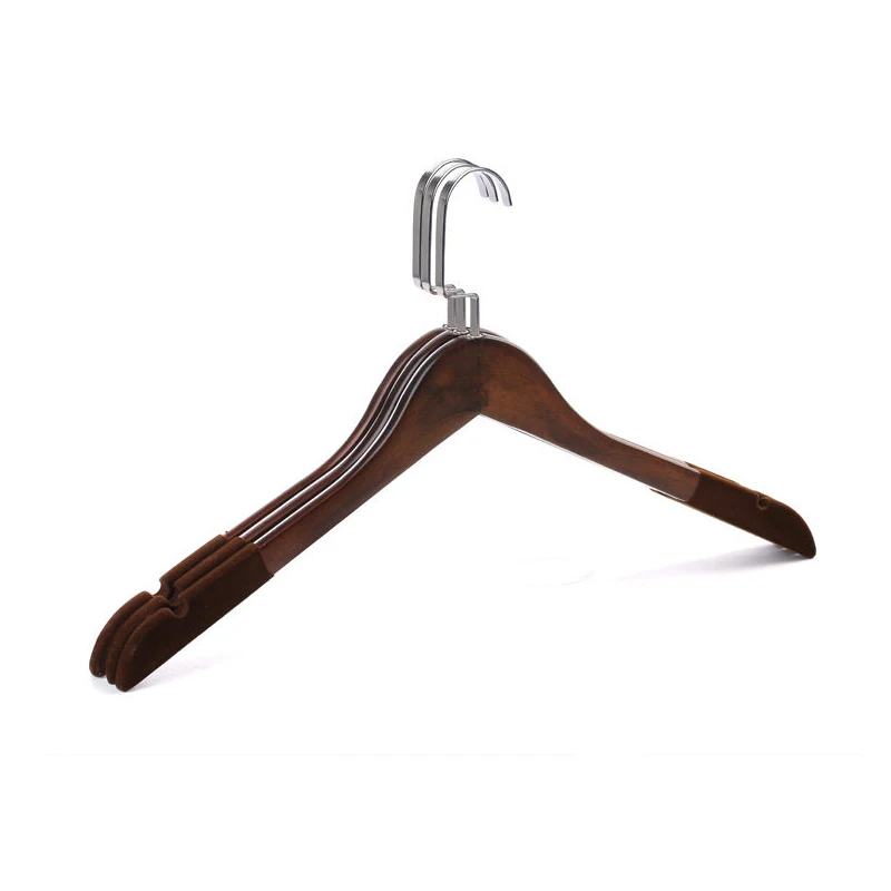 Non-Slip Cloth Hangers for Kids and Adults  Solid Wood  Luxury Velvet  Coat Hanger for Clothes  Suit Display  Closet Organizer ﻿