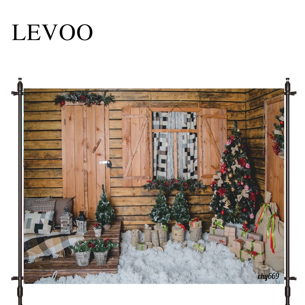 

LEVOO фотографический фон Рождественская деревянная дверь подарок занавеска фестиваль фото студия фотосессия печатная съемка реквизит декор ткань