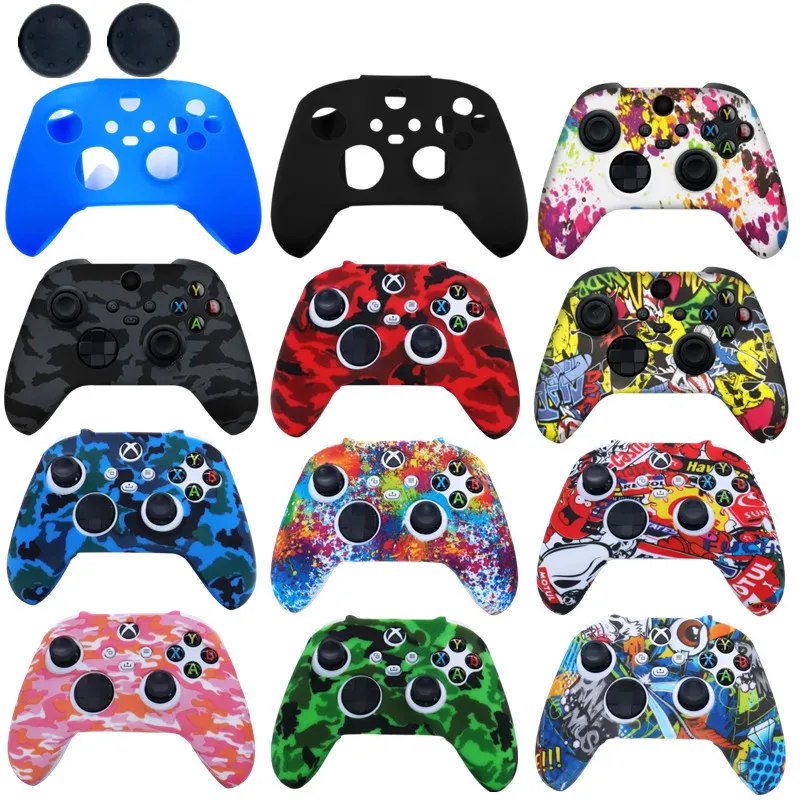 Case For XBOX Series X/S Gameing Controller Accesorios Console Protective Anti-slip Joystick Skin Cover With Thumb Stick Cap