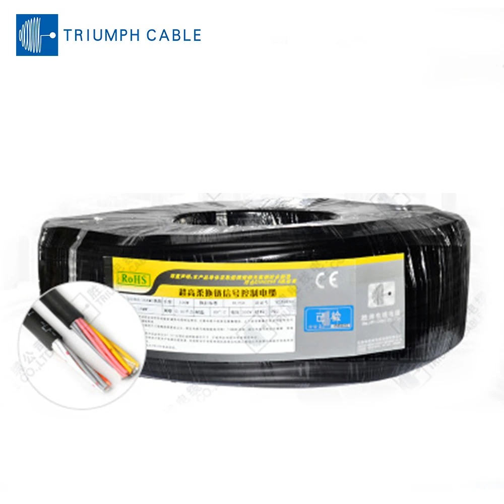 

TRIUMPHCABLE Factory Sale LiHCH 0.25MM Flexible XLPE Bare Copper Shielded Cable 2c 3c 4c 5c