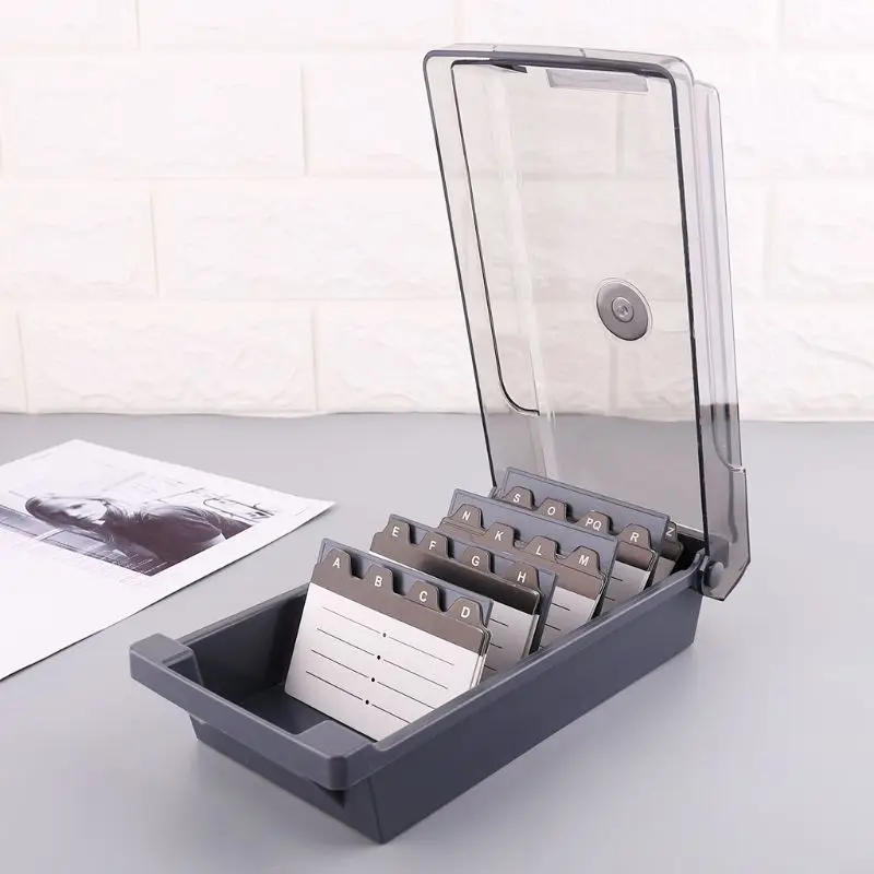 

Large Capacity Splitter Index Tabs Business Card Holder Name Card Storage Box Organizer Case